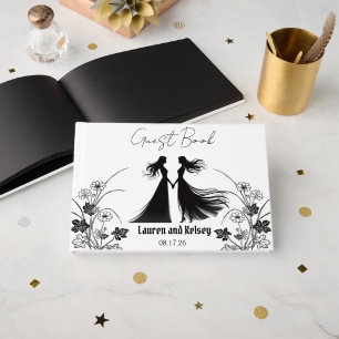 Livre D'or Invité de mariage silhouette noire