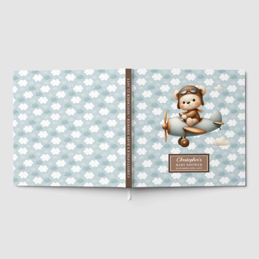 Livre D'or Invité du Baby shower pilote d'ours en peluche per (Complet)