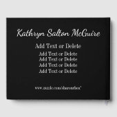 Livre D'or Invité Monogramme, Mémoire, Annuaire (Verso)