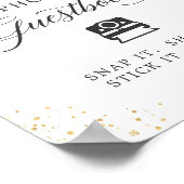 Livre d'or invité photo instantané floral rose blu (Coin)