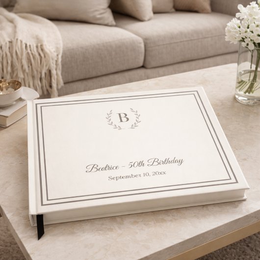 Livre D'or Ivory taupe Monogram Birthday