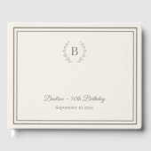 Livre D'or Ivory taupe Monogram Birthday (Recto)