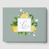 Livre D'or Jardin de citron moderne Monogramme Mariage arrièr (Verso)