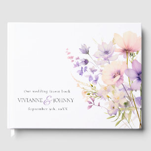 Livre D'or Jardin Fleurs sauvages violet lavande violet Maria