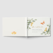 Livre D'or Jardin Jaune mignon Baby shower de Papillons (Complet)