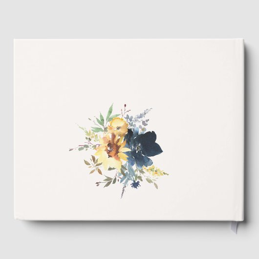 Livre D'or Jaune Mariage floral de la marine Sunflower (Verso)