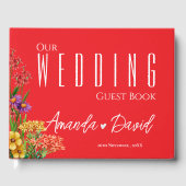 Livre D'or Jaune violet Orange Joli Mariage Fleur sauvage (Recto)