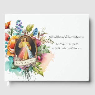 Livre D'or Jésus Miséricorde divine Funérailles Florales
