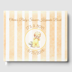 Livre D'or Jetez un oeil à un garçon Vintage bébé Baby shower
