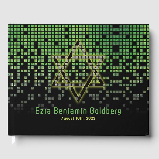 Livre D'or Jeu vidéo noir vert Gamer Bar Mitzvah (Recto)
