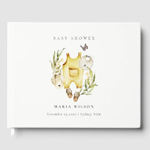 Livre D'or Joli Baby shower en feuillages jaunes