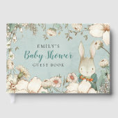 Livre D'or Joli Bunny Foliing Baby shower bleu d'alimentation (Recto)