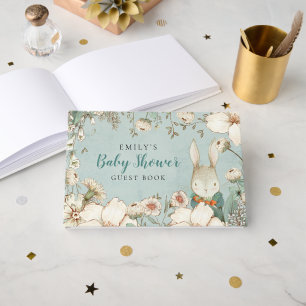 Livre D'or Joli Bunny Foliing Baby shower bleu d'alimentation