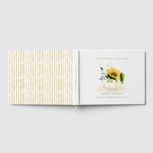 Livre D'or Joli Citrouille de tournesol rustique Baby shower (Complet)