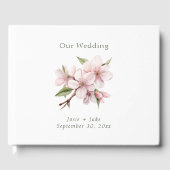 Livre D'or Joli Mariage de fleurs de cerisier rose (Recto)