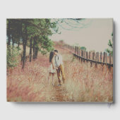 Livre D'or Joli Mariage floral rustique avec photo (Verso)