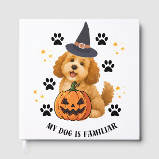 Livre D'or Joli Poodle Sorcière d'Halloween avec Citrouille