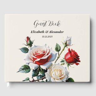 Livre D'or Joli rose blanc rose rose rose mariage floral