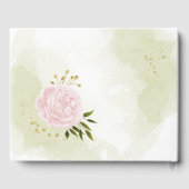 Livre D'or joli rose fleurs vert feuille botanique (Verso)