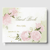 Livre D'or joli rose fleurs vert feuille botanique (Recto)