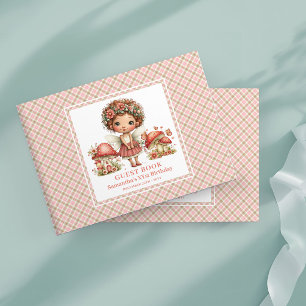 Livre D'or Jolie Fée Rose Fleurie Champignon Anniversaire Inv