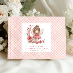 Livre D'or Jolie Fille Fée 5ème Anniversaire Rouge Floral Inv