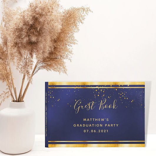 Livre D'or Jour de graduation marine bleu or
