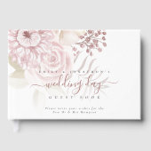 Livre D'or Jour de mariage des fleurs roses et poussiéreuses (Recto)