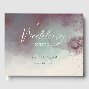 Livre D'or Joyau d'aquarelle moderne tons Boho Mariage
