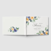 Livre D'or Joyeuse Fête de Mariage Champêtre Jaune Bleu Flora (Complet)