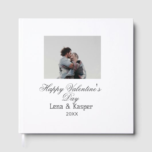 Livre D'or Joyeuse Saint-Valentin couple photo moderne simple (Recto)