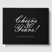 Livre D'or Joyeux à 30 ans Script photo Anniversaire Noir (Recto)