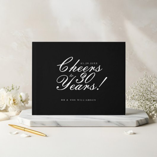 Livre D'or Joyeux à 30 ans Script photo Anniversaire Noir