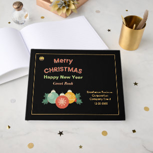 Livre D'or Joyeux Noël Nouvel An Business Logo Personnalisé
