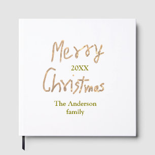 Livre D'or Joyeux Noël pailleté or ajoutez le nom de famille