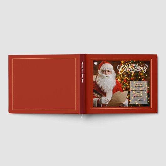 Livre D'or Joyeux Noël Père Noël Logo d'affaires personnalisé (Complet)