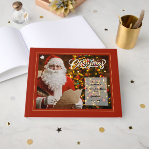 Livre D'or Joyeux Noël Père Noël Logo d'affaires personnalisé