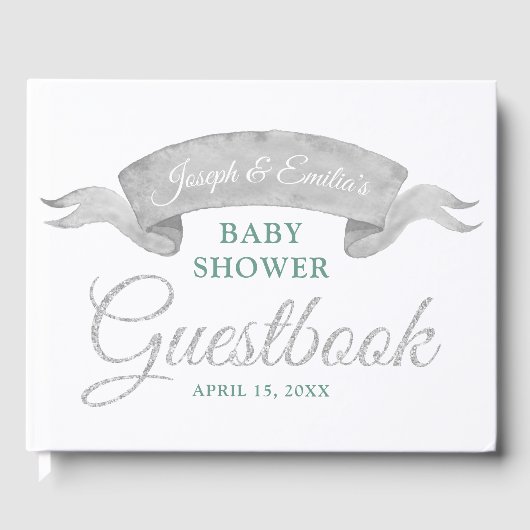 Livre d'or Koala & Eucalyptus Grey Baby shower (Recto)
