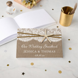 Livre D'or La collection rustique de mariage Starfish Beach