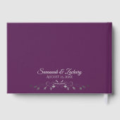 Livre D'or Lacy Silver Filigree Elegant Plum Purple Wedding (Verso)
