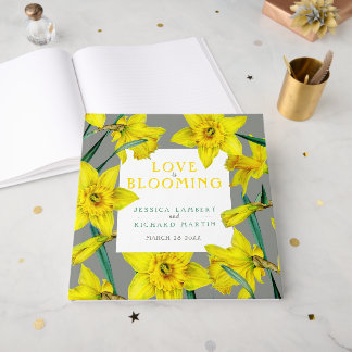 Livre D'or L'amour est une aquarelle jaune de mariage printan