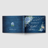 Livre D'or Lanterne Hydrangea Bleue Mariage Naval Bois (Complet)