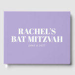 Livre D'or Lavande Bat mitzvah moderne violet personnalisé<br><div class="desc">Lavande Bat mitzvah moderne violet livre d'hôtes personnalisé</div>