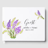 Livre D'or Lavande d'aquarelle et fleurs vertes (Recto)