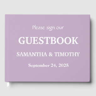 Livre D'or Lavande Lilac violet Mariage minimaliste moderne