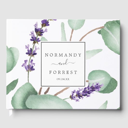 Livre D'or Lavande rustique et Mariage d'eucalyptus (Recto)