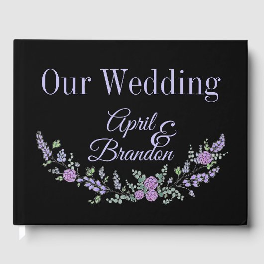 Livre D'or Lavande violet Rose et Eucalyptus (Recto)