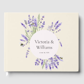 Livre D'or Lavender and Ivory Regency Round Frame Guest Book