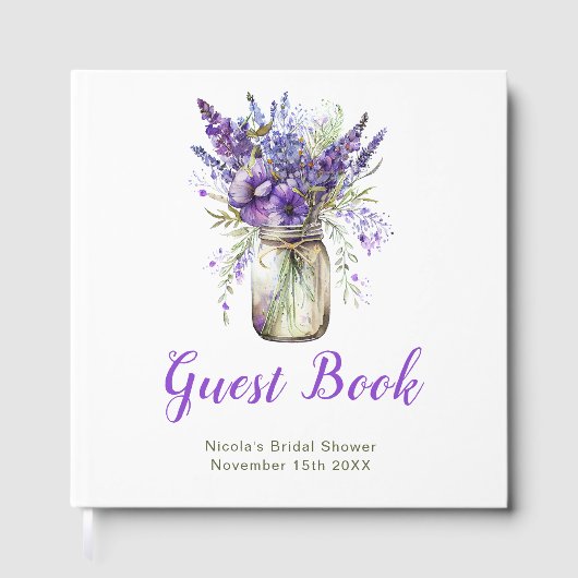 Livre D'or Lavender Mason Jar Bridal Shower (Recto)