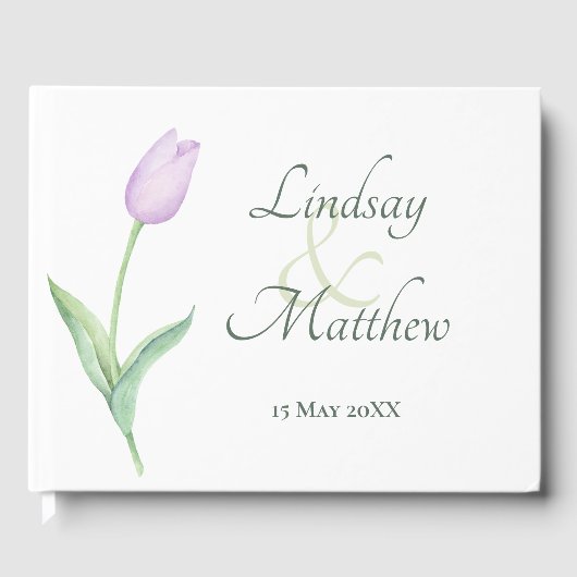 Livre D'or Lavender Tulip Solo Mariage moderne (Recto)